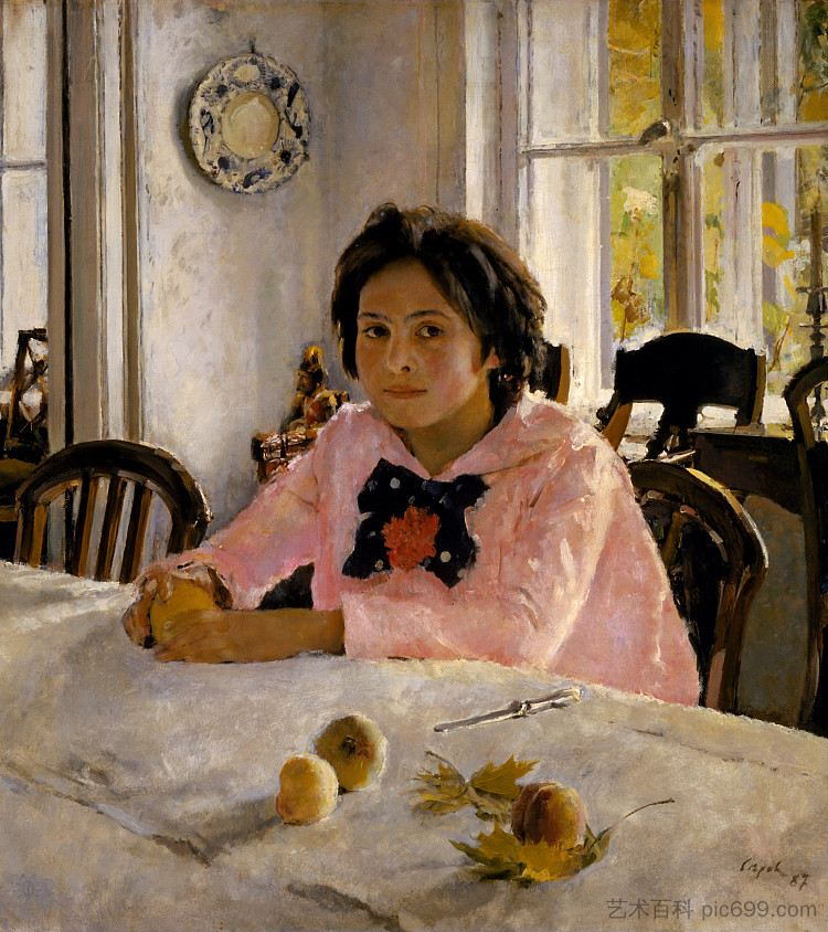 桃子女孩 Girl with Peaches (1887)，瓦伦丁·谢罗夫