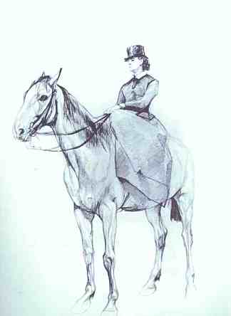 玛丽亚·马蒙托娃骑马 Maria Mamontova Riding a Horse (1884)，瓦伦丁·谢罗夫