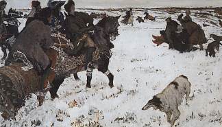 彼得一世在狩猎 Peter I on the hunt (1902)，瓦伦丁·谢罗夫