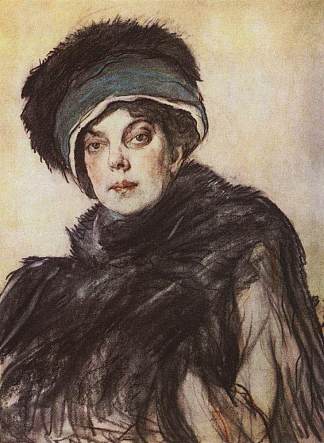 奥尔加·奥尔洛娃公主的肖像 Portrait of a princess Olga Orlova (1911)，瓦伦丁·谢罗夫