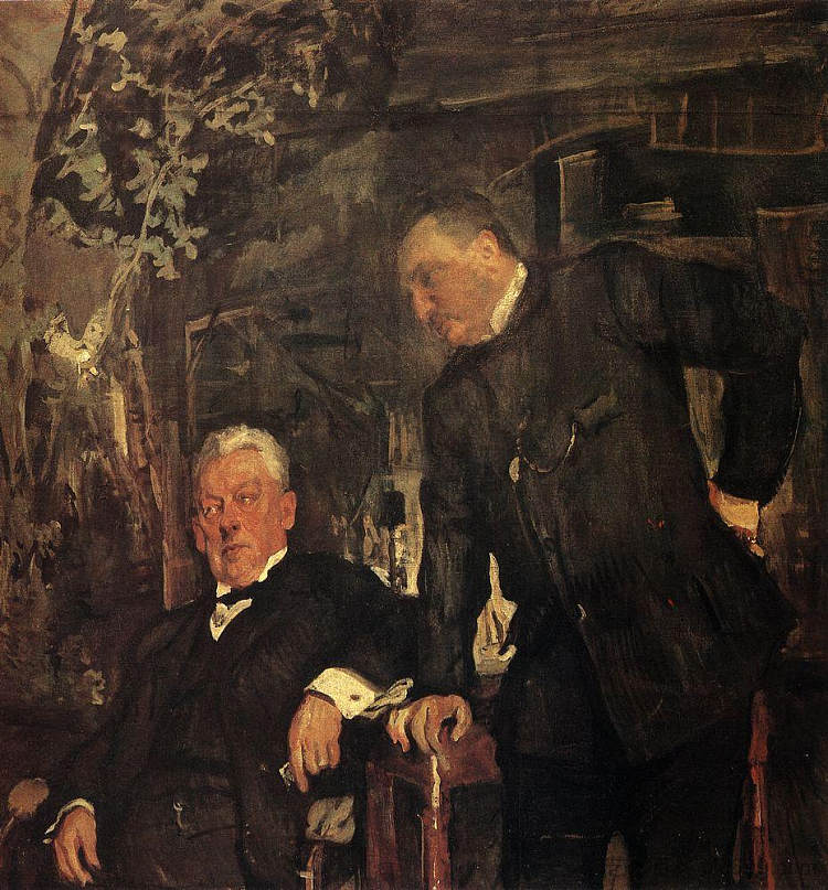 亚历山大·连斯基和亚历山大·尤任的肖像 Portrait of Alexander Lensky and Alexander Yuzhin (1908)，瓦伦丁·谢罗夫