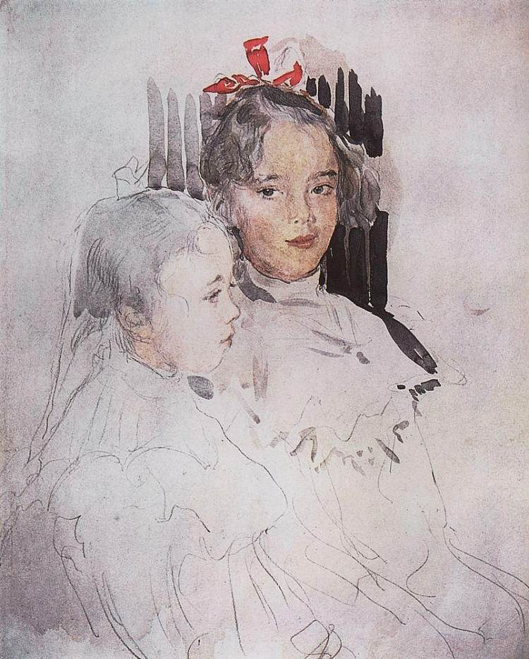 S.博特金之子肖像 Portrait of Children of S. Botkin (1900)，瓦伦丁·谢罗夫