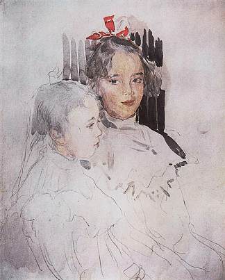 S.博特金之子肖像 Portrait of Children of S. Botkin (1900)，瓦伦丁·谢罗夫