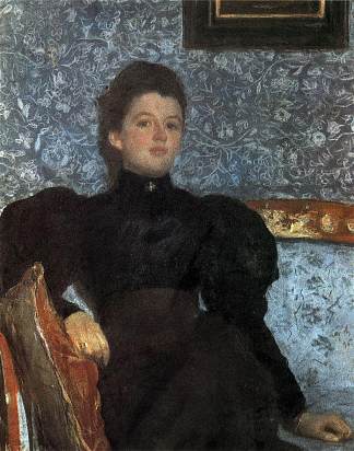 瓦尔瓦拉·穆西娜-普希金娜伯爵夫人的肖像 Portrait of Countess Varvara Musina-Pushkina (1895)，瓦伦丁·谢罗夫