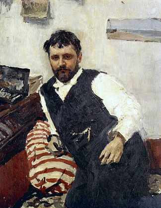 康斯坦丁·科罗文的肖像 Portrait of Konstantin Korovin (1891)，瓦伦丁·谢罗夫