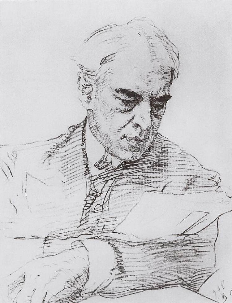 康斯坦丁·斯坦尼斯拉夫斯基的肖像 Portrait of Konstantin Stanislavski (1908)，瓦伦丁·谢罗夫
