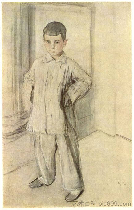 L.K.纳雷什金的肖像 Portrait of L.K. Naryshkin (1910),瓦伦丁·谢罗夫