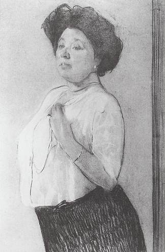 N.P.拉马诺娃的肖像 Portrait of N.P. Lamanova (1911)，瓦伦丁·谢罗夫