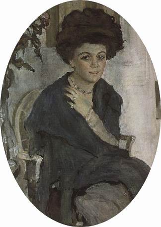 P.奥利夫的肖像 Portrait of P. Oliv (1909)，瓦伦丁·谢罗夫