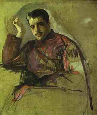 谢尔盖·佳吉列夫的肖像 Portrait of Sergei Diaghilev (1904)，瓦伦丁·谢罗夫