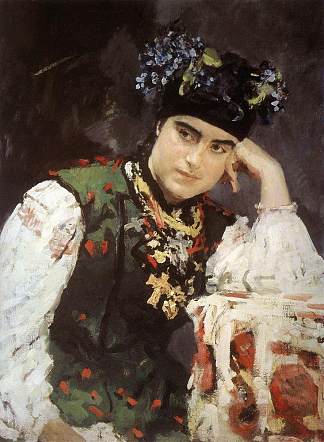 索菲亚·德拉戈米罗娃-卢科姆斯卡娅的肖像 Portrait of Sophia Dragomirova-Lukomskaya (1889)，瓦伦丁·谢罗夫