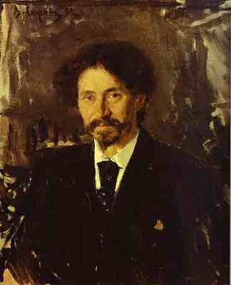 艺术家伊利亚·列宾的肖像 Portrait of the Artist Ilya Repin (1892)，瓦伦丁·谢罗夫
