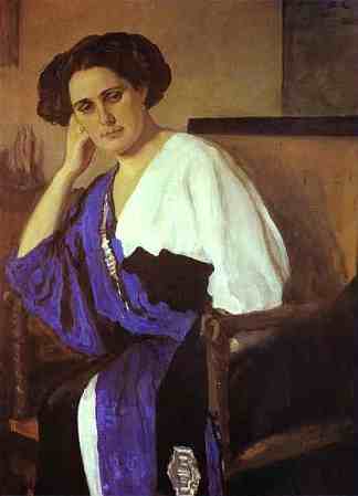 叶莲娜·巴利娜的肖像 Portrait of Yelena Balina (1911)，瓦伦丁·谢罗夫