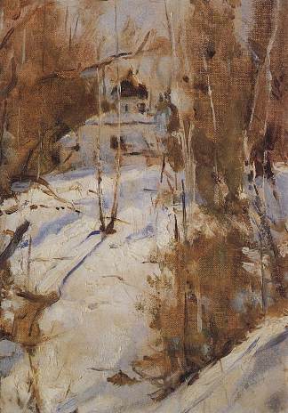 阿布拉姆采沃的冬天 Winter in Abramtsevo (1886)，瓦伦丁·谢罗夫