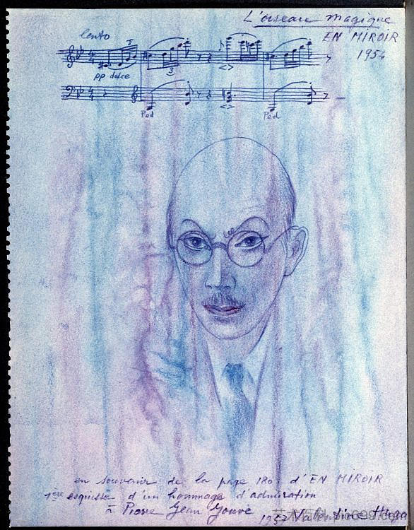 作家皮埃尔·让·朱夫的肖像 Portrait De L’écrivain Pierre Jean Jouve (1957)，情人节雨果