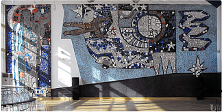 面板“地球。宇宙“在日达尼夫重型机械厂的文化宫”伊斯克拉“的内部，现在的”亚速马什“，马里乌波尔 Panel ‘Earth. Cosmos’ in the Interior of the Palace of Culture ‘Iskra’ of the Zhdaniv Heavy Machinery Plant Now ‘Azovmash’, Mariupol (1968)，瓦列里·拉马赫