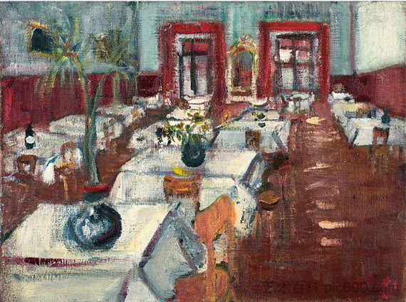 餐厅内部 Restaurant Interior (1938)，瓦林