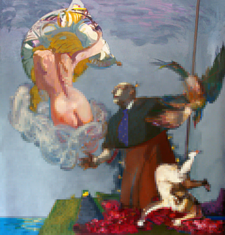 捕手(双联画的左侧) Catchers (left part of the diptych) (1992; Odessa,Ukraine ),瓦西里·里亚布琴科