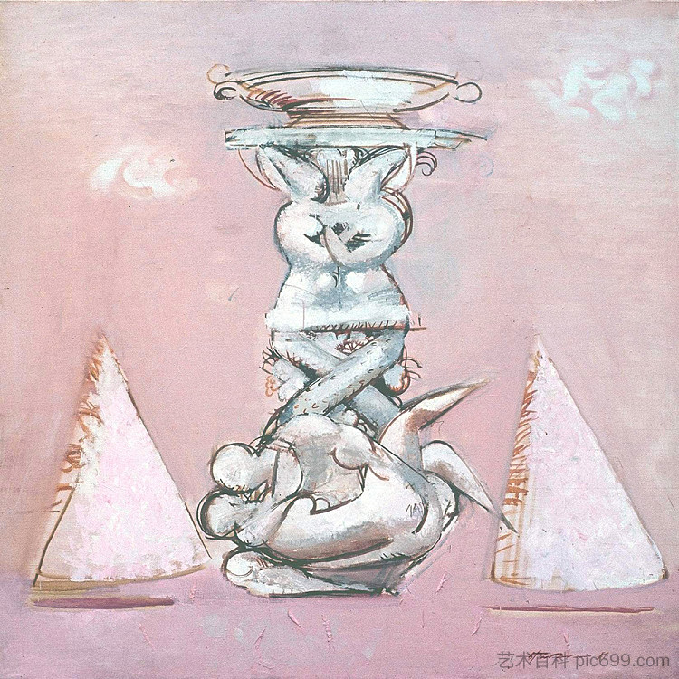 喷泉建造(粉红色) Fountain constructing (pink) (1989; Odessa,Ukraine ),瓦西里·里亚布琴科