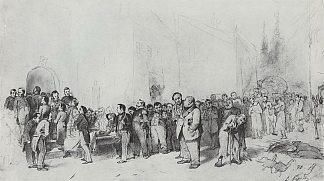 果戈理被他的作品人物支撑到坟墓 Gogol is supported by the figures of his works to the grave (1873)，瓦西里佩洛夫