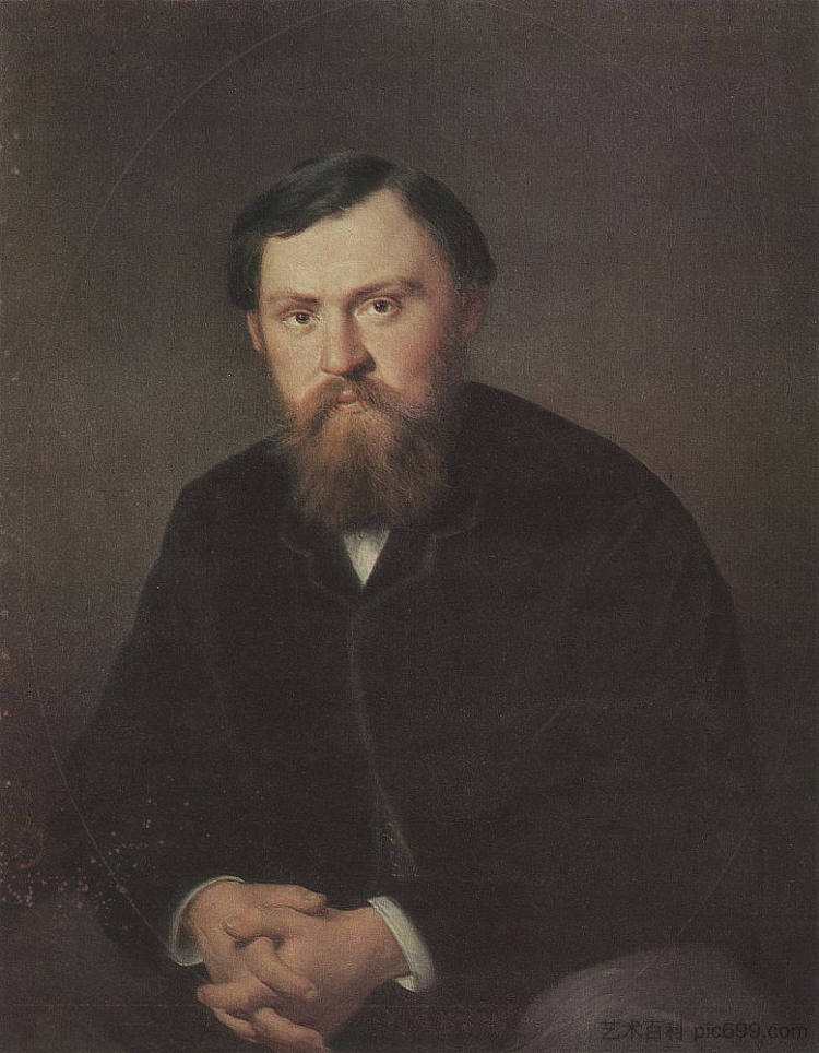 A.A.鲍里索夫的肖像 Portrait of A. A. Borisov (1869)，瓦西里佩洛夫