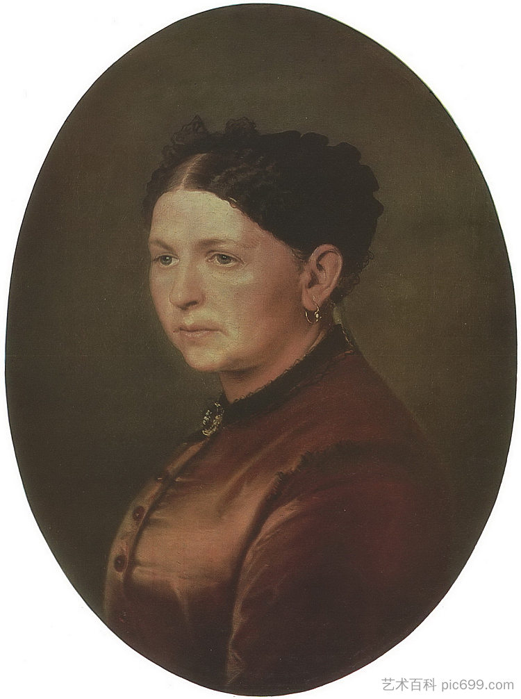 费奥多西亚·雷萨诺娃的肖像 Portrait of Feodosya Resanova (1868)，瓦西里佩洛夫