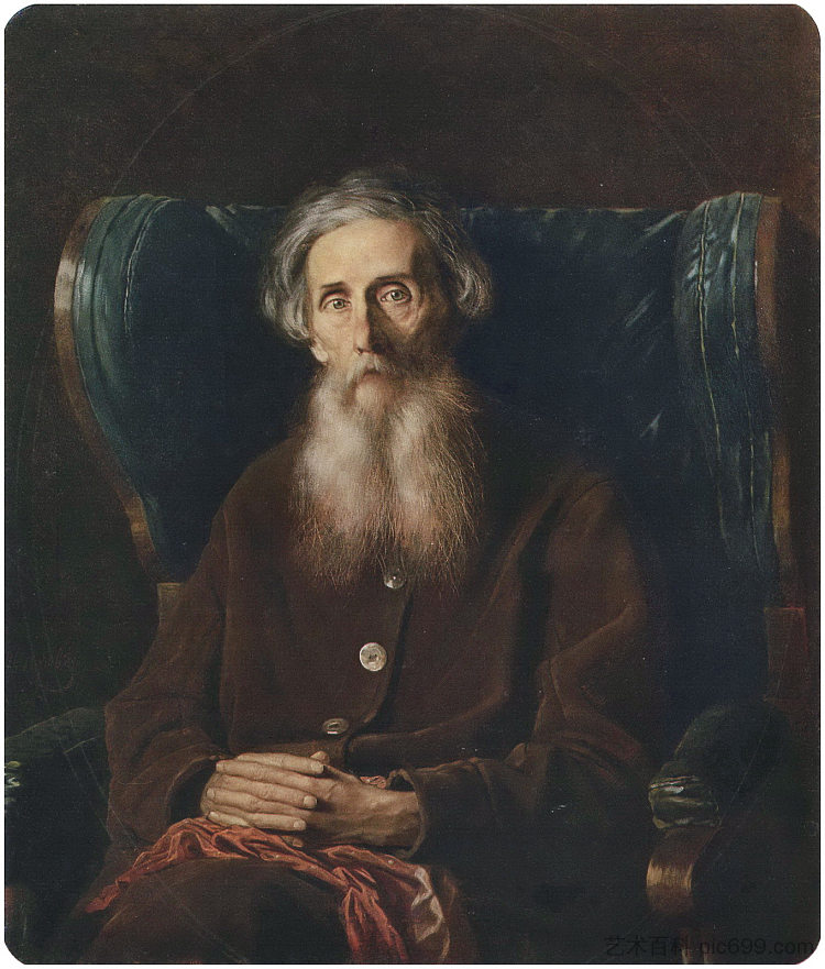 作者弗拉基米尔·达尔的肖像 Portrait of the Author Vladimir Dahl (1872)，瓦西里佩洛夫