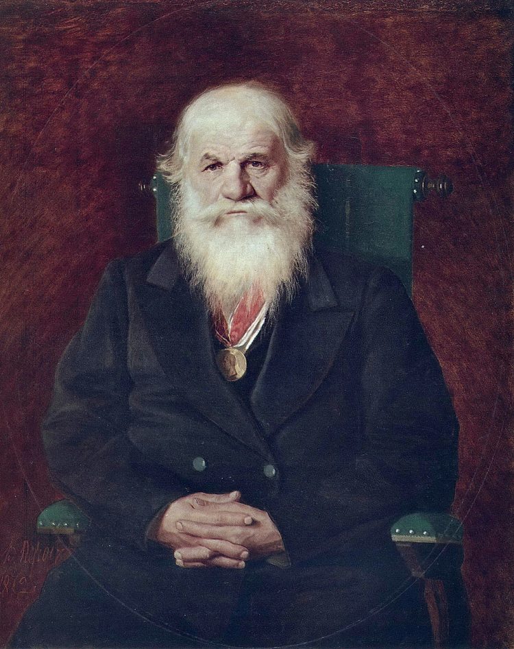 历史学家米哈伊尔·波戈金的肖像 Portrait of the Historian Mikhail Pogodin (1872)，瓦西里佩洛夫