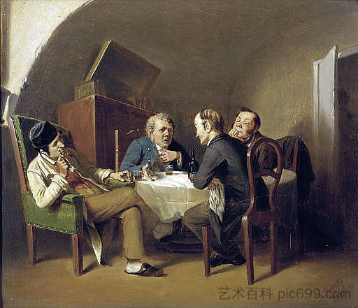 圆桌会议上的对话 The conversation at the round table (1866)，瓦西里佩洛夫