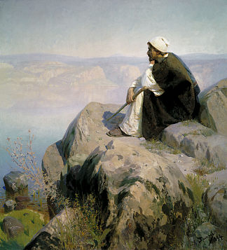 梦想（在山上） Dreams (On the hill) (c.1900)，瓦西里波列诺夫