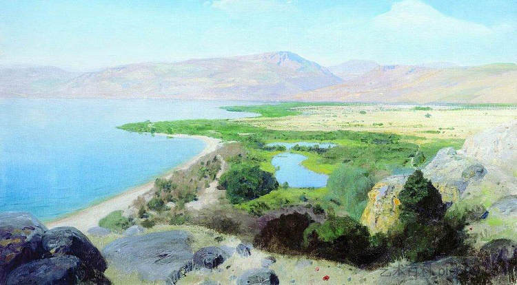 加利利海 Sea of ​​Galilee (c.1885)，瓦西里波列诺夫