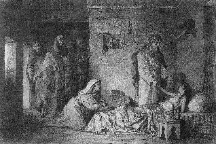 贾尔女儿的复活 The Ressurection of Jair's daughter (1870)，瓦西里波列诺夫