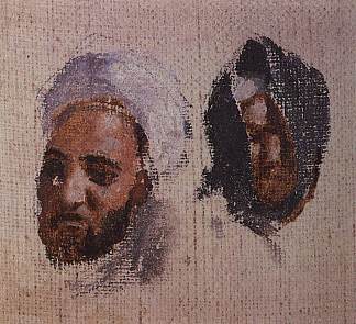 两个戴头巾的男人的头 The two men’s heads in turbans，瓦西里波列诺夫