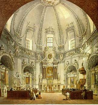 立陶宛维尔纽斯三位一体教堂内部 Interior of Trinitarian Church in Vilnius, Lithuania (1846)，瓦西里·萨多维尼科夫