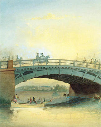 卡缅诺斯特洛夫斯基桥 Kamennoostrovsky bridge (c.1830)，瓦西里·萨多维尼科夫