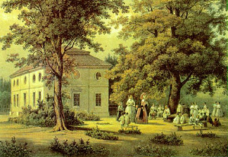 韦尔基艾的农民儿童学校 School for Peasants Children in Verkiai (1848)，瓦西里·萨多维尼科夫