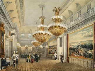 冬宫元帅大厅 The Field Marshal’s Hall of the Winter Palace (1852)，瓦西里·萨多维尼科夫