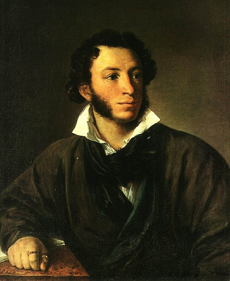 亚历山大·普希金的肖像 Portrait of Alexander Pushkin (1827)，瓦西里·特罗平宁