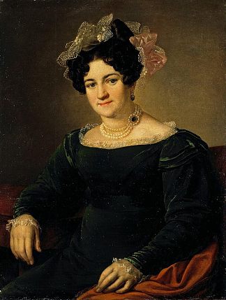 P.I.萨波日尼科娃的肖像 Portrait of a P.I. Sapozhnikova (1826)，瓦西里·特罗平宁