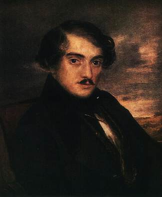 亚历山大·费奥多罗维奇·扎伊金的肖像。练习曲 Portrait of Alexander Fedorovich Zaikin. Etude (1837)，瓦西里·特罗平宁