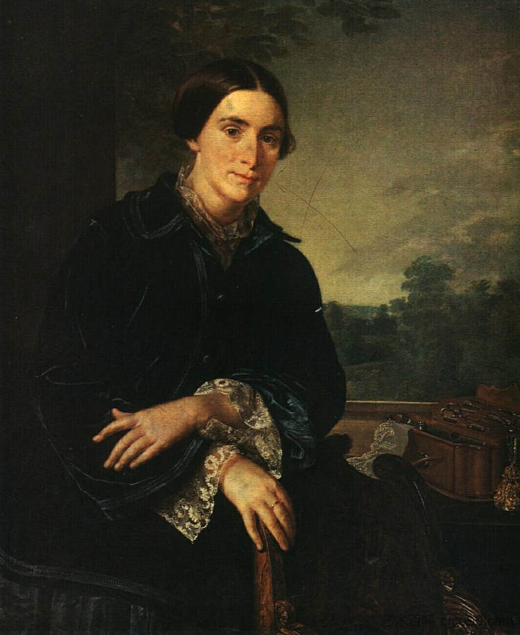 E.A.塞利瓦诺夫斯卡娅的肖像 Portrait of E.A. Selivanovskaya (1852)，瓦西里·特罗平宁