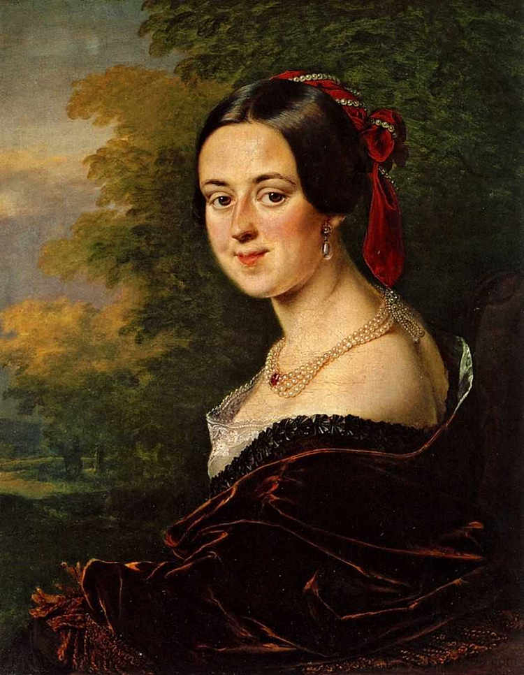 E.A.西萨利诺伊的肖像 Portrait of E.A. Sisalinoy (1846)，瓦西里·特罗平宁