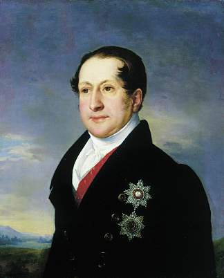 戈利岑王子的肖像 Portrait of Prince Golitsyn (1828)，瓦西里·特罗平宁