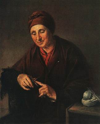 乌克兰女人在纳米特克 Ukrainian woman in namitke (1820)，瓦西里·特罗平宁