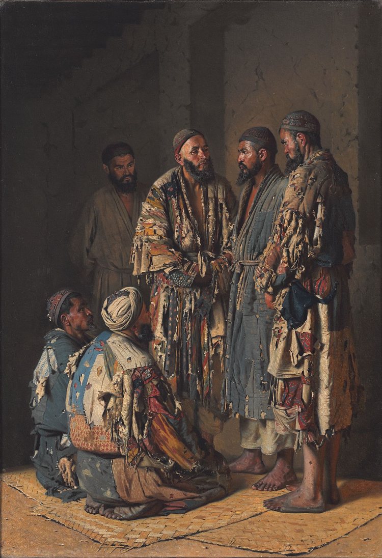 鸦片店的政客 Politicians in Opium Shop (1870)，瓦西里·维列什查金