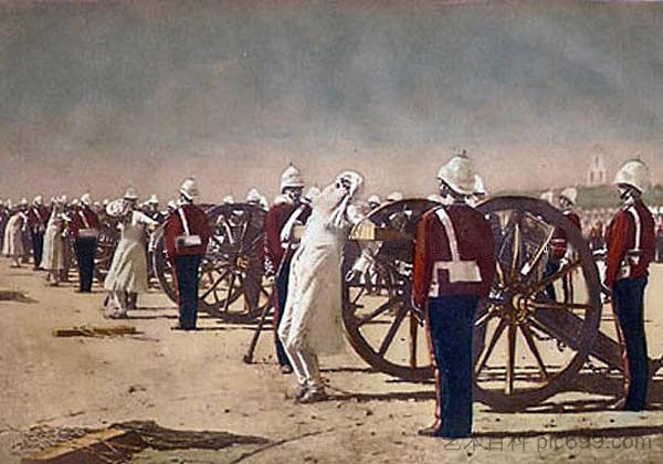 英属印度的枪声吹拂 Blowing from Guns in British India (1884)，瓦西里·维列什查金