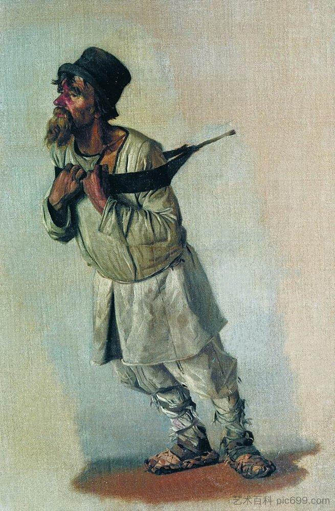 牵手在表带上的布拉克 Burlak who hold hands on the strap (1866)，瓦西里·维列什查金