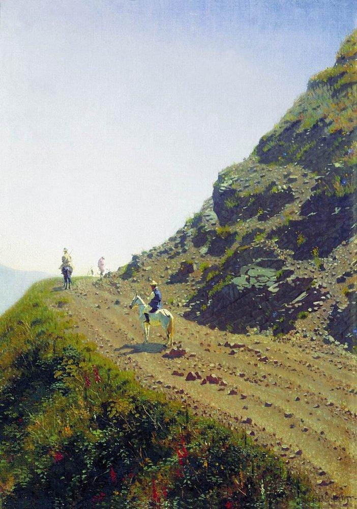 阿拉头山区的游牧之路 Nomadic road in the mountains of Ala Tau (1869 - 1870),瓦西里·维列什查金