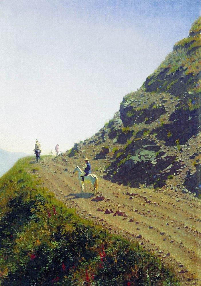 阿拉头山区的游牧之路 Nomadic road in the mountains of Ala Tau (1869 - 1870)，瓦西里·维列什查金