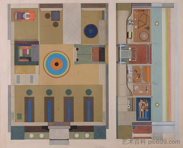 哈尔科夫的先驱者和十月宫。室内设计项目 Palace of Pioneers and Octobrists in Kharkov. Interior Design Project (1935)，瓦西尔耶尔洛夫